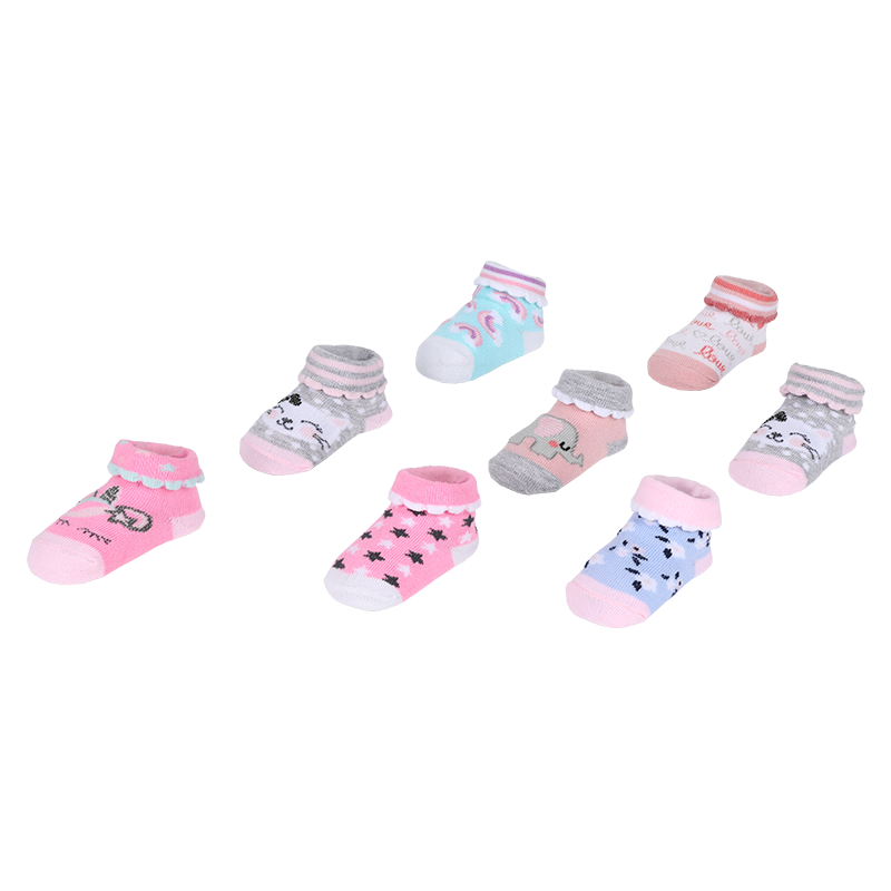 96N 0-24M 남여 아기 양말 신생아 유아 양말 유아 부츠 PVC 상자 선물 세트 북미 시장을위한 아기 양말